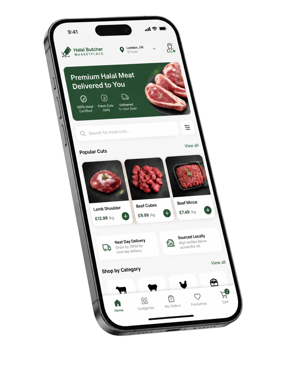 Application mobile HalMarket avec commande de viande halal